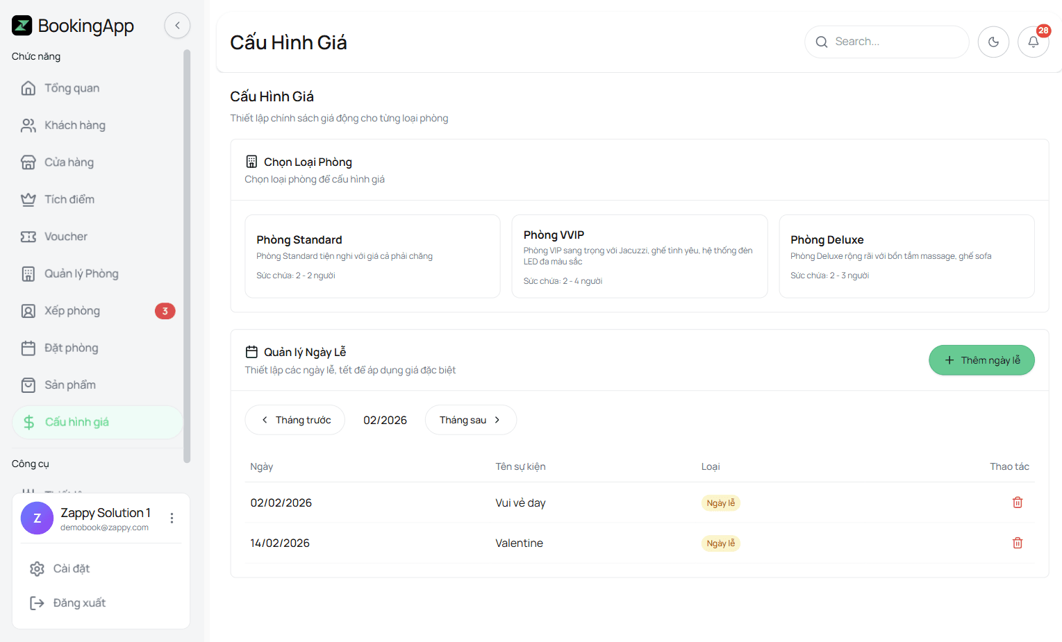 Cấu hình giá linh hoạt